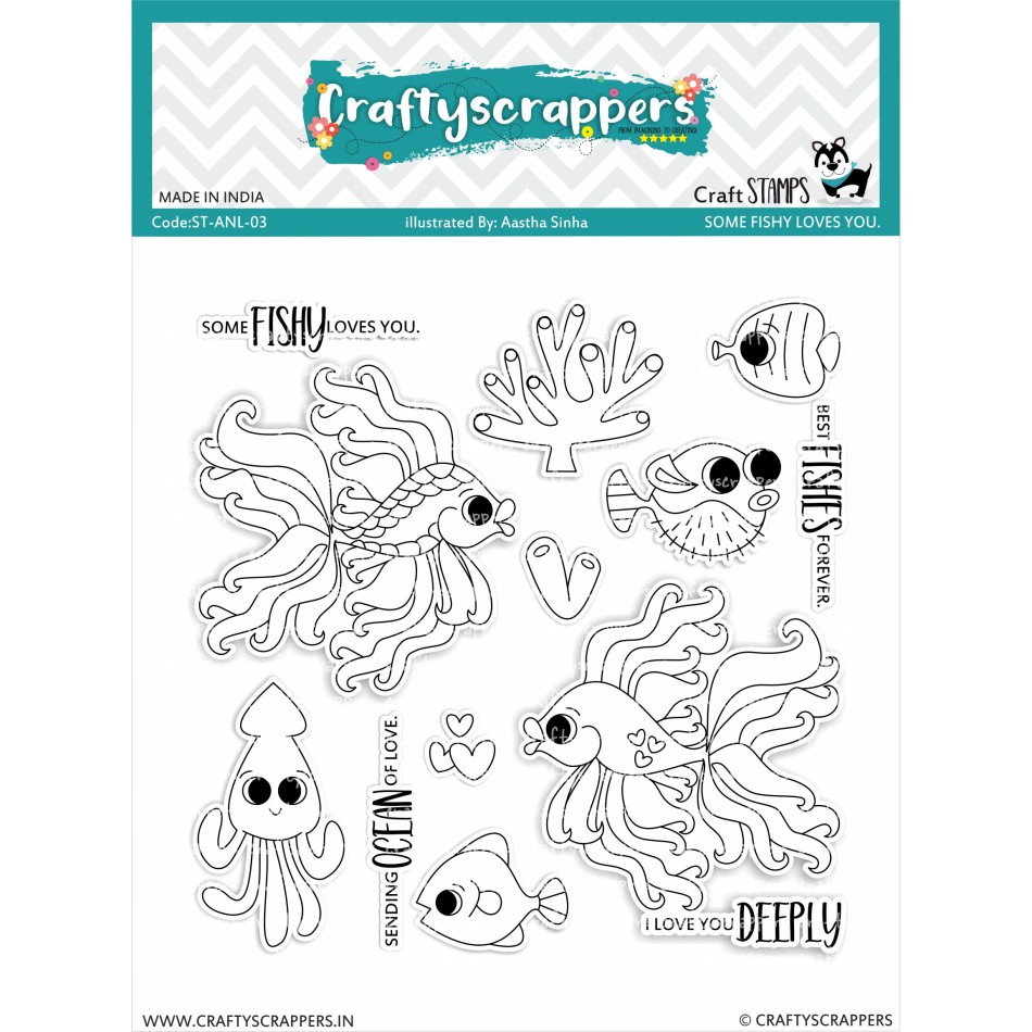 Craftyscrappers Stamps- SOME FISHY LOVES YOU